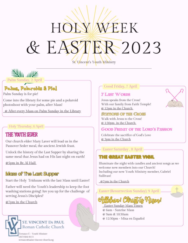Youth Ministry Holy Week Events