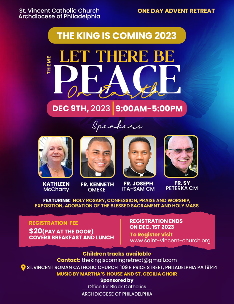 Advent flyer for St. Vincent De Paul Parish